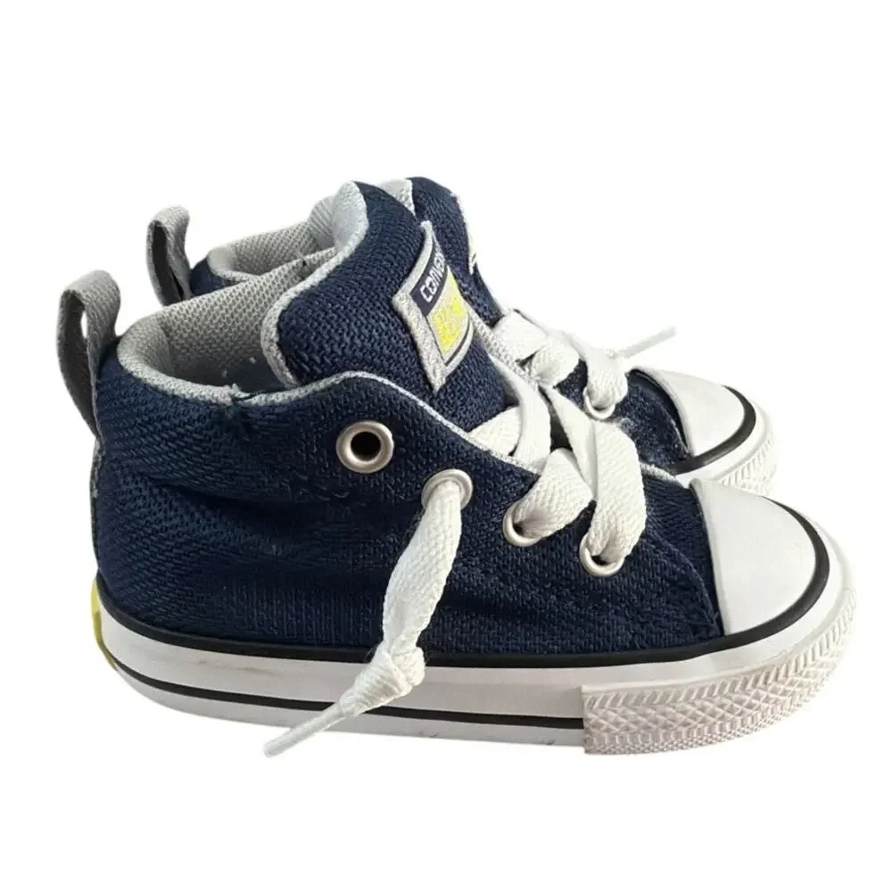 Converse Chuck Taylor Navy Blue Mid Top Sneakers Shoes Baby Toddler Size 5